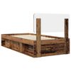 vidaXL Estructura de cama con cabecera Madera vieja 90 x 190 cm