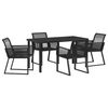 vidaXL Conjunto de Comedor de Jard&iacute;n 5 pcs Negro