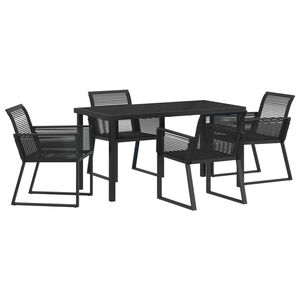 vidaXL Conjunto de Comedor de Jard&iacute;n 5 pcs Negro