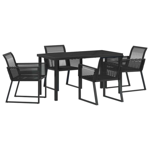 vidaXL Conjunto de Comedor de Jard&iacute;n 5 pcs Negro