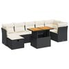 vidaXL Set sof&aacute;s jard&iacute;n y cojines 8 pzas rat&aacute;n sint&eacute;tico acacia negro