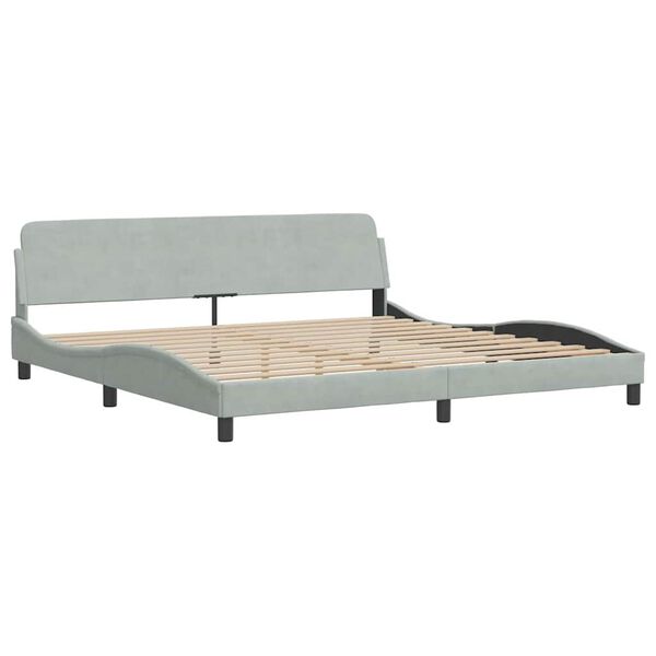 vidaXL Estructura de cama Dover terciopelo gris claro 200x200 cm