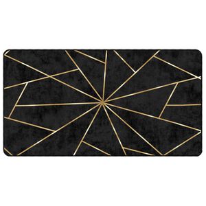 vidaXL Alfombra lavable antideslizante negro y dorado 80x150 cm