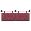 vidaXL Cabecera Colgante Rojo vino 130 x 55 x 7 cm tela