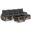 vidaXL Conjunto de sof&aacute;s de jard&iacute;n 6 uds. Gris y Gris Oscuro