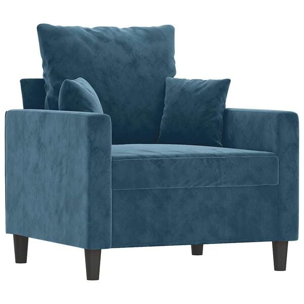 vidaXL Sill&oacute;n de terciopelo azul 60 cm