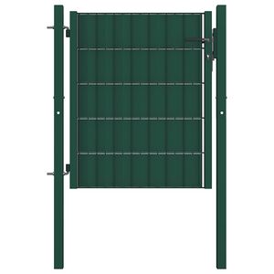 vidaXL Puerta de valla de PVC y acero 100 x 81 cm verde