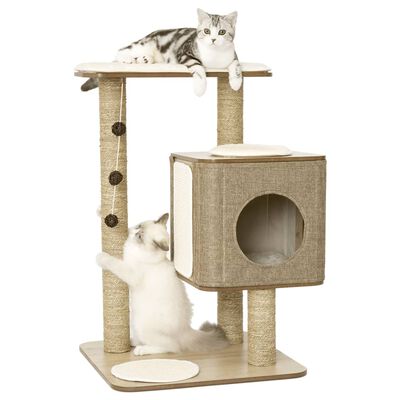 Jack and Vanilla Casa rascador para gatos Molly marrón 56x56x86 cm
