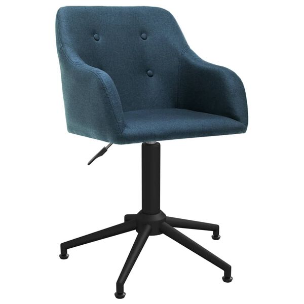 vidaXL Silla de comedor giratoria tela azul