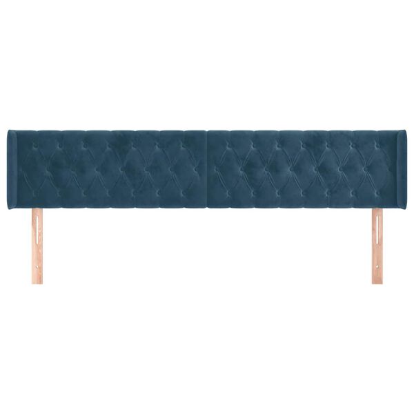 vidaXL Cabecero de terciopelo azul oscuro 183x16x78/88 cm