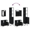 vidaXL Juego de muebles de baño 3 pzas madera contrachapada negro
