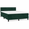 vidaXL Cama box spring con colch&oacute;n terciopelo verde oscuro 140x190 cm