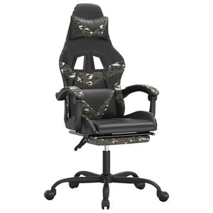 vidaXL Silla gaming giratoria y reposapi&eacute;s cuero sint&eacute;tico