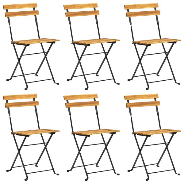 vidaXL Comedor de jard&iacute;n plegable 7 piezas de madera maciza de acacia