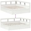 vidaXL Cama con estanter&iacute;a sin colch&oacute;n madera maciza blanca 160x200 cm
