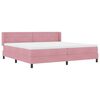 vidaXL Cama tipo Box Spring con colch&oacute;n Rosa 200 x 200 cm Terciopelo