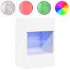 vidaXL Armarios de pared con luces LED para TV 2 uds blanco 40x30x60,5 cm