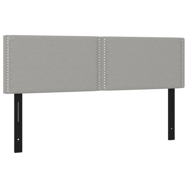 vidaXL Cabeceros 2 unidades tela gris claro 72x5x78/88 cm