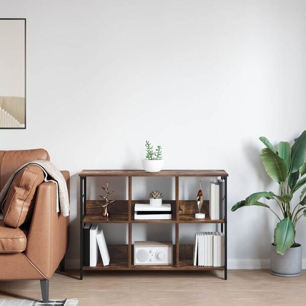 vidaXL Estante de libros Roble ahumado 102 x 32 x 72,5 cm