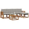 vidaXL Conjunto de sof&aacute;s de exterior 6 pcs Gris Natural y Claro
