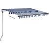 vidaXL Toldo de pie retr&aacute;ctil manual azul y marr&oacute;n 350x250 cm