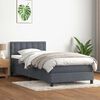 vidaXL Cama box spring con colch&oacute;n terciopelo gris oscuro 90x210 cm