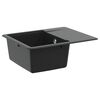 vidaXL Lavabo Negro 560 x 460 mm 80% Cuarzo y 20% Resina