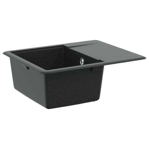 vidaXL Lavabo Negro 560 x 460 mm 80% Cuarzo y 20% Resina