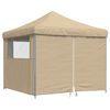 vidaXL Tienda de fiesta plegable Pop-Up con 4 paredes laterales beige
