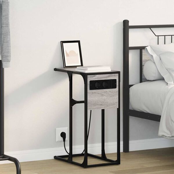 vidaXL Armario de Noche Gris Sonoma 41,5 x 26 x 60,5 cm