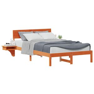 vidaXL Estructura de cama con cabecera Marr&oacute;n cera 120 x 200 cm