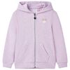 Sudadera infantil con capucha y cremallera lila mezcla 92