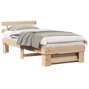vidaXL Estructura de cama Marr&oacute;n 75 x 190 cm Madera de pino macizo
