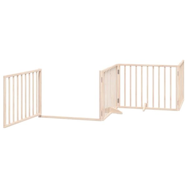 vidaXL Puerta para perros plegable 10 paneles madera de &aacute;lamo 800 cm
