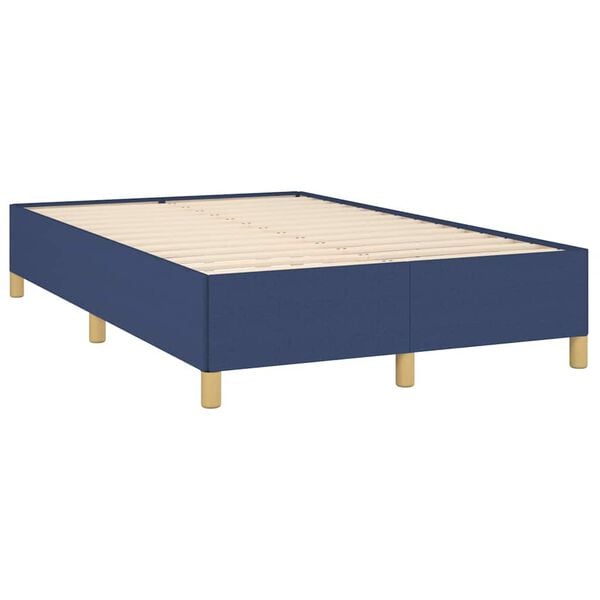 vidaXL Cama box spring con colch&oacute;n tela azul 120x190 cm
