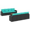 vidaXL Set de sof&aacute;s de jard&iacute;n 9 pzas con cojines rat&aacute;n sint&eacute;tico negro