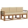 vidaXL Conjunto de sof&aacute;s de exterior 3 uds. Natural y Beige
