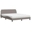 vidaXL Cama con colch&oacute;n Dover de tela gris taupe 160x200 cm