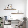 vidaXL Estante de pared con estante 2 pcs Marr&oacute;n 100 x 9 x 3 cm