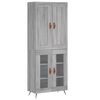 vidaXL Aparador alto madera contrachapada gris sonoma 69,5x34x180 cm