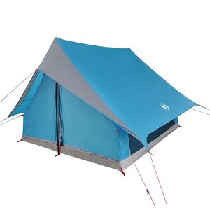 vidaXL Tienda Familiar con techo Azul y gris 256 x 256 x 185 cm