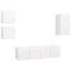 vidaXL Set de muebles de sal&oacute;n TV 5 piezas madera de ingenier&iacute;a blanco