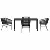 vidaXL Conjunto de Comedor de Jard&iacute;n con coj&iacute;n 5 pcs Negro