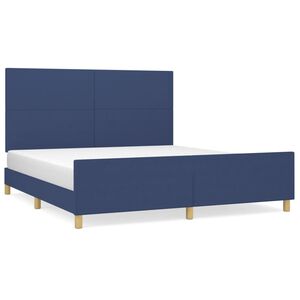 vidaXL Cama sin colch&oacute;n tela azul 160x200 cm