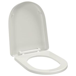 vidaXL Tapa y asiento de v&aacute;ter con cierre suave cuadrado blanco