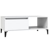 vidaXL Mesa de centro madera contrachapada blanco 90x50x36,5 cm