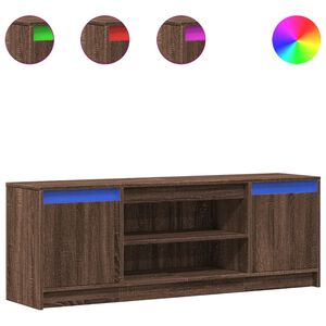 vidaXL Mueble de TV LED madera ingenier&iacute;a marr&oacute;n roble 139,5x34x50 cm