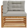 vidaXL Sof&aacute; de esquina para exteriores Madera de Acacia S&oacute;lida Natural