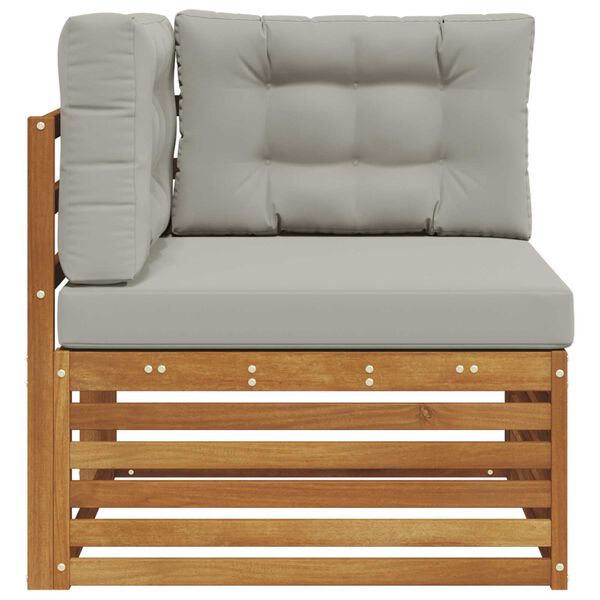 vidaXL Sof&aacute; de esquina para exteriores Madera de Acacia S&oacute;lida Natural