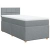 vidaXL Cama box spring con colch&oacute;n tela gris claro 90x200 cm
